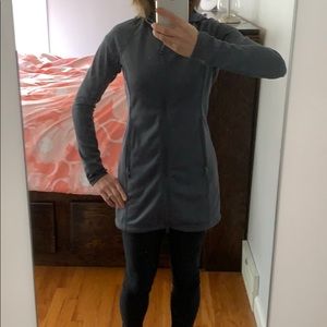 Fleece lined hooded jacket.